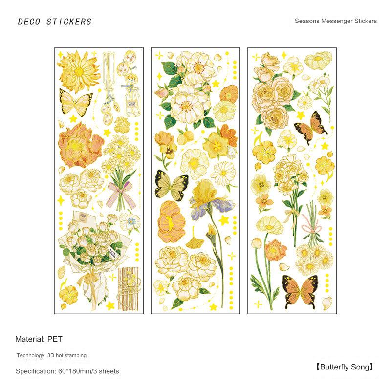 Vintage Style Floral Stickers