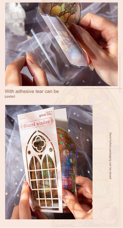 Vintage European-style door window sticker design 5