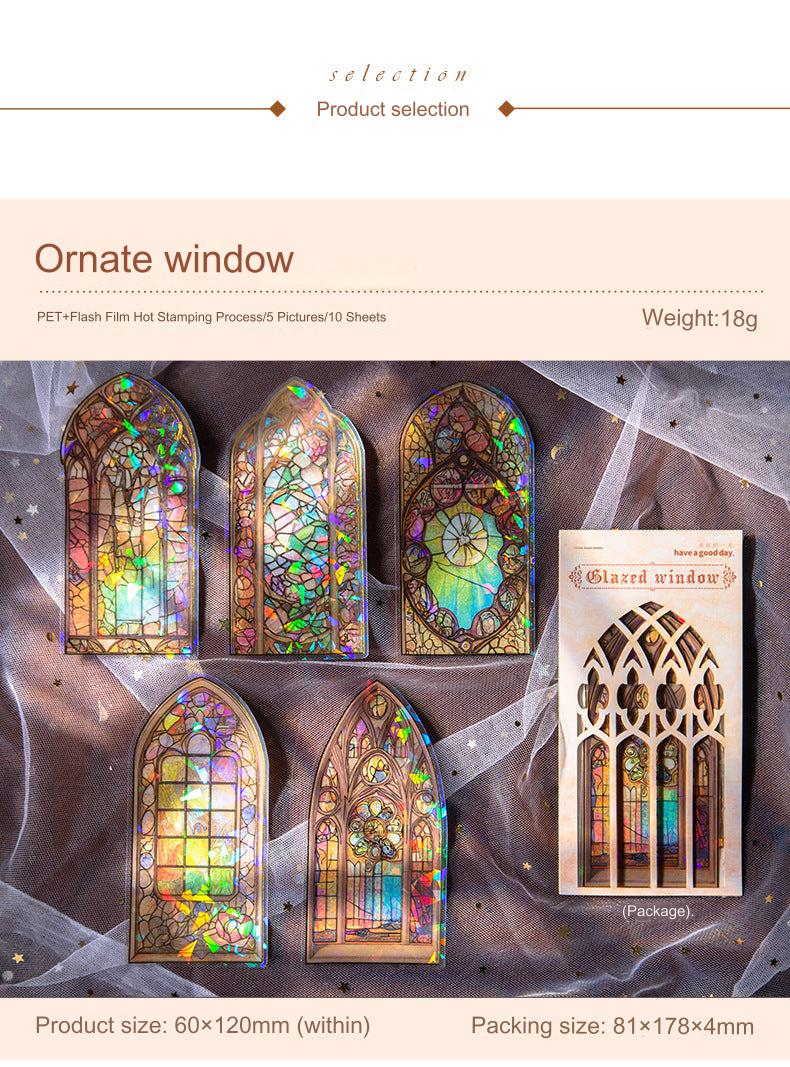 Vintage European-style door window sticker design 10