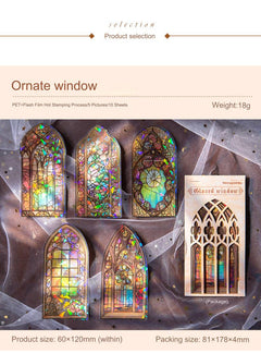 Vintage European-style door window sticker design 10