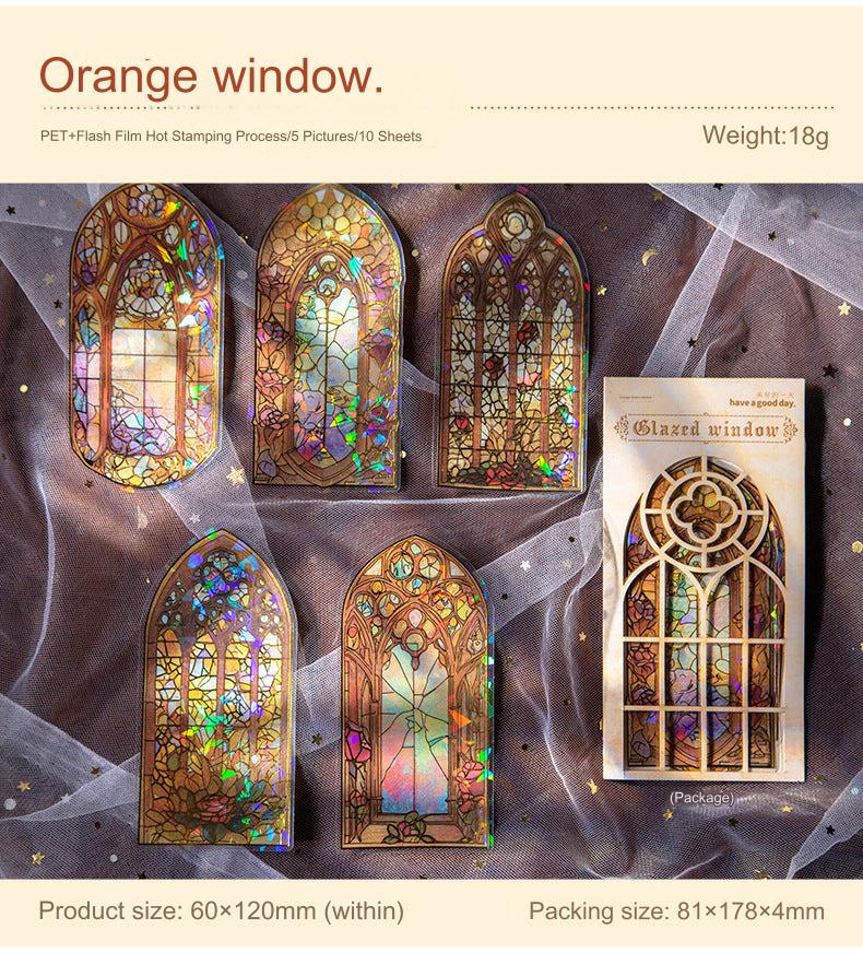 Vintage European-style door window sticker design 1
