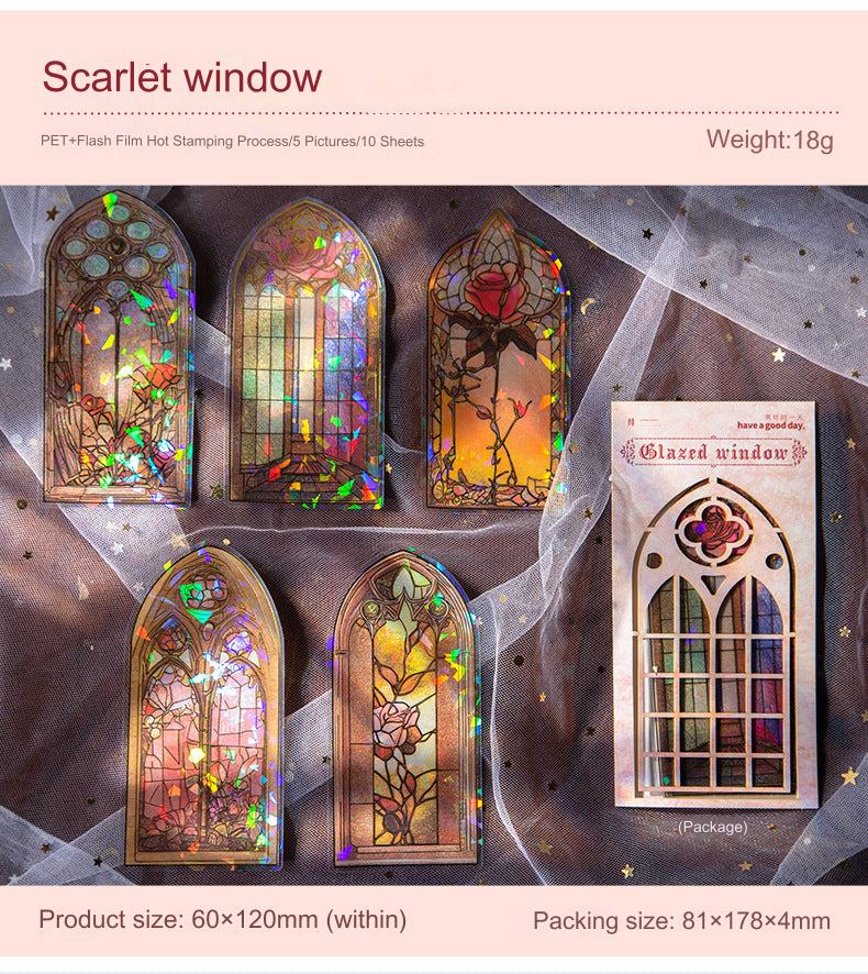 Vintage European-style door window sticker design 2
