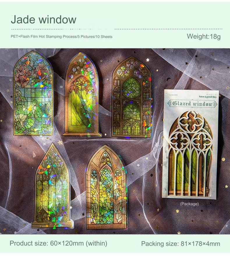 Vintage European-style door window sticker design 4