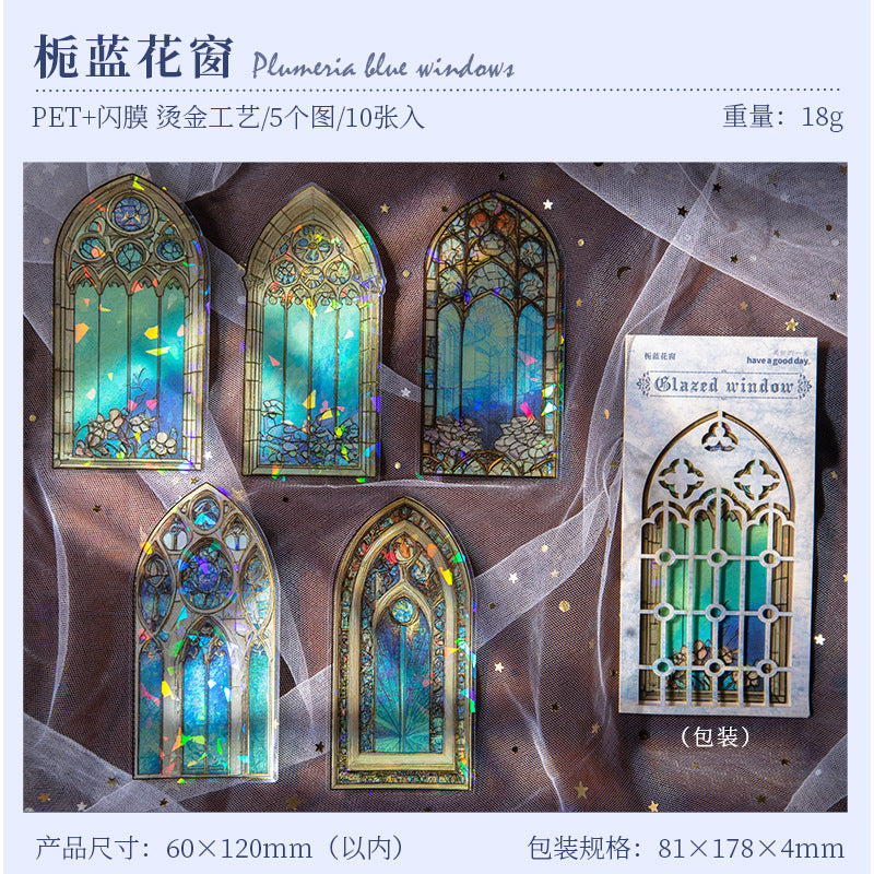 Vintage European-style door window sticker design 3