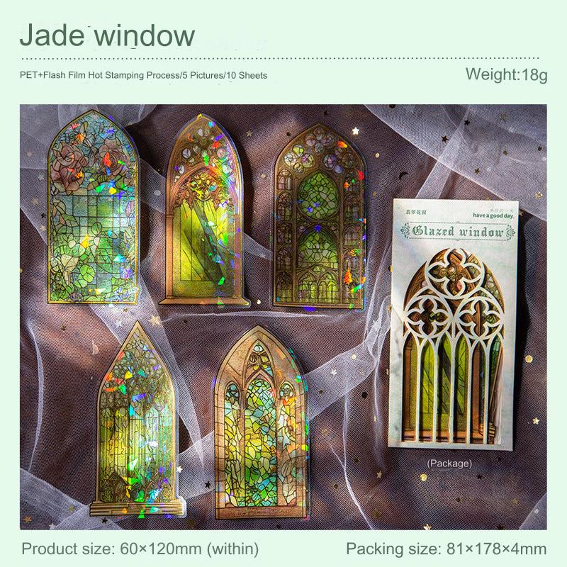 Vintage European-style door window sticker design 5