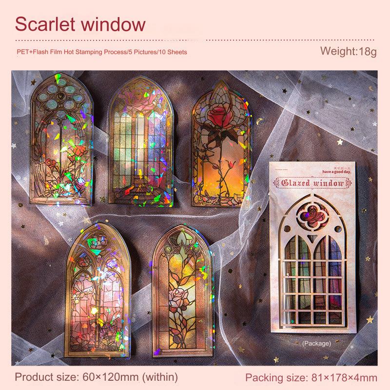 Vintage European-style door window sticker design 6