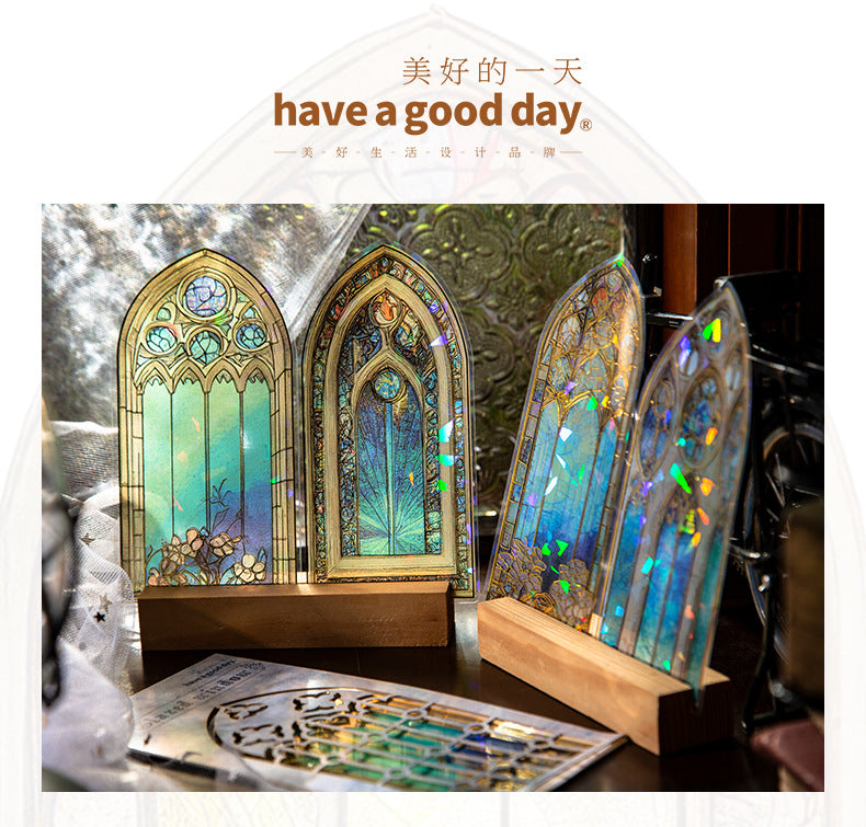 Vintage European-style door window sticker design 8