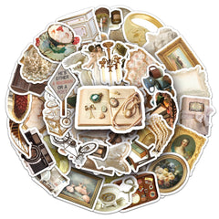 Artistic vintage-inspired stickers