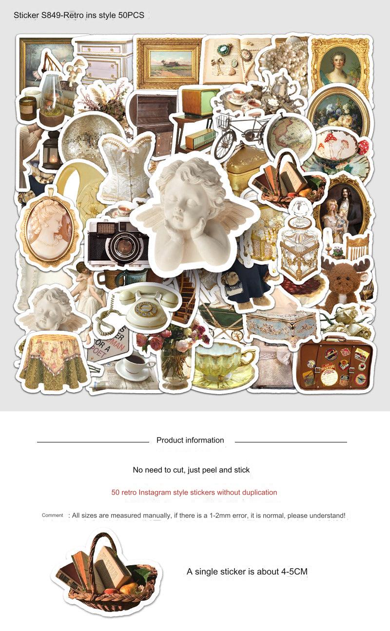 Example of vintage stickers on notebook
