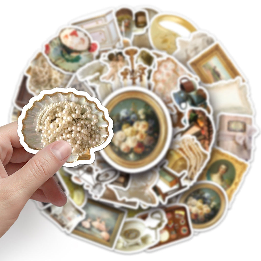 Artistic vintage-inspired stickers
