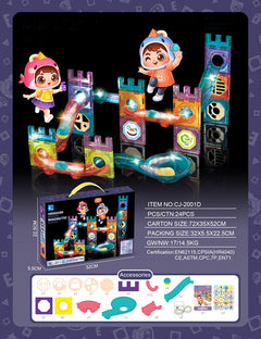 Child exploring magnetic building sets