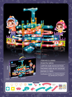 Colourful magnetic building blocks with LED windows