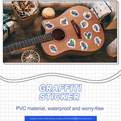 Image of multicolor peacock stickers set