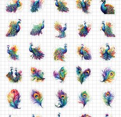 Pack of 50 colourful decorative stickers