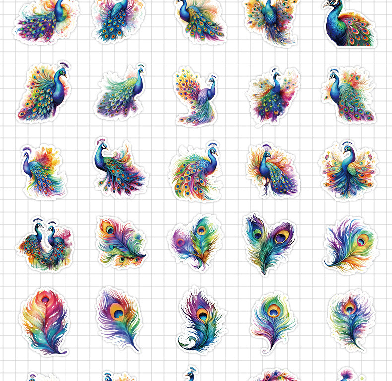 Pack of 50 colourful decorative stickers