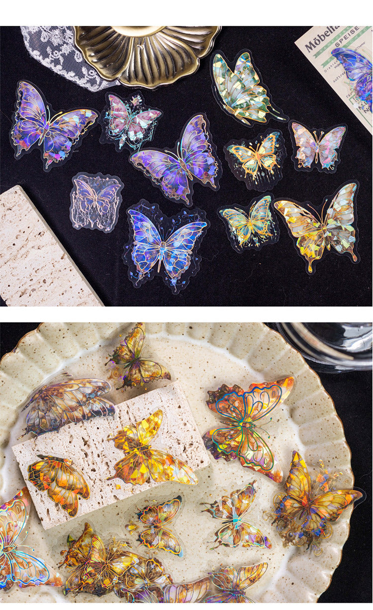 Vintage aesthetic butterfly stickers