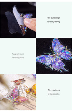 Vintage butterfly sticker pack display