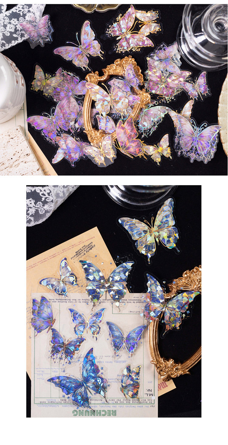 Close-up of butterfly stickers for crafts