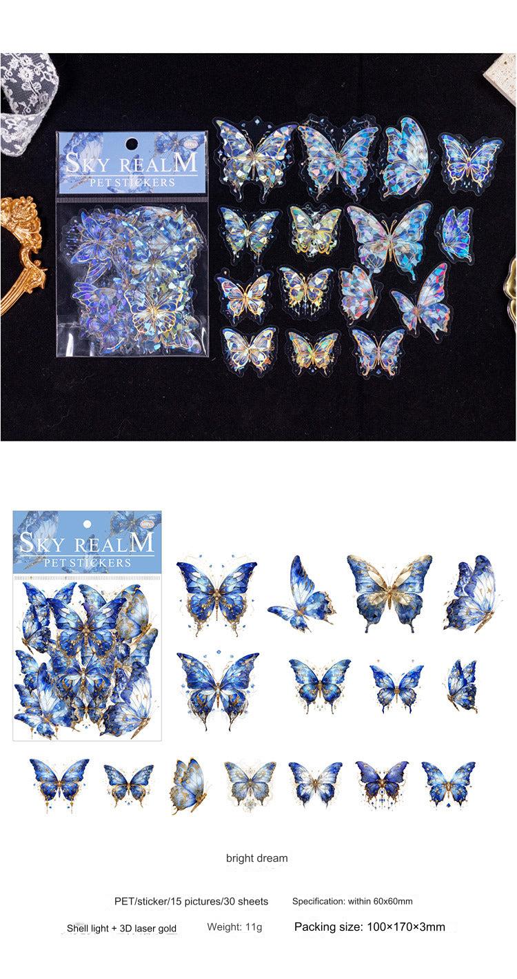 Detailed butterfly designs on a sticker