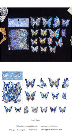 Detailed butterfly designs on a sticker