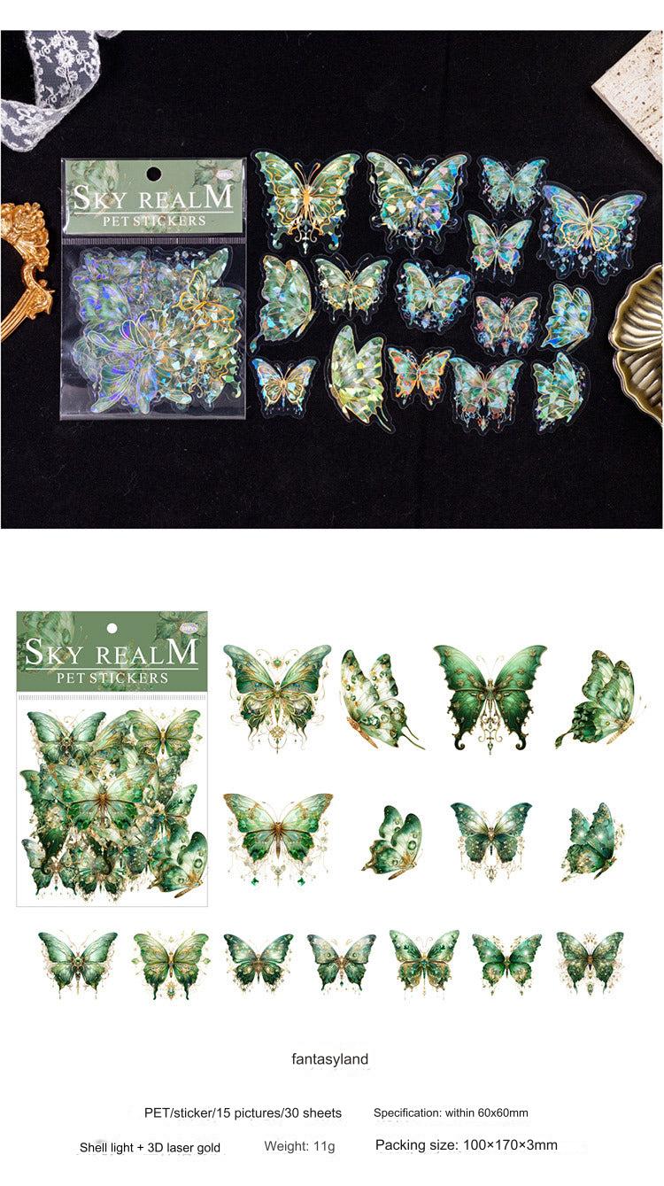 Stickers used in a scrapbook