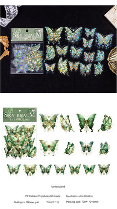 Stickers used in a scrapbook