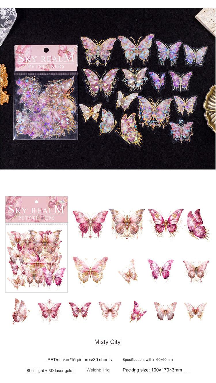 Craft project featuring butterfly stickers