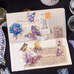 Vintage butterfly sticker pack display