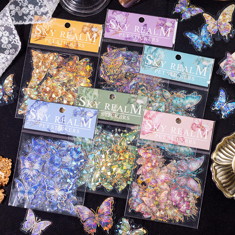 Detailed butterfly designs on a sticker