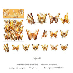 Close-up of butterfly stickers for crafts
