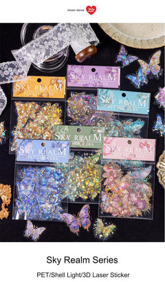 Craft project featuring butterfly stickers