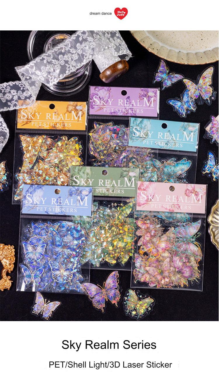 Craft project featuring butterfly stickers