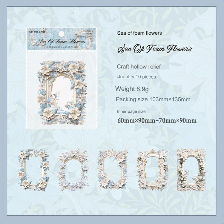 Premium metal alloy floral photo frame detail