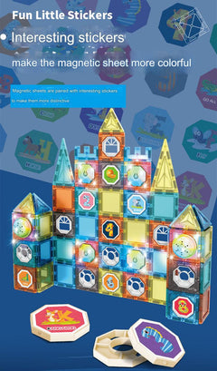detailed view of magnetic blocks with lights