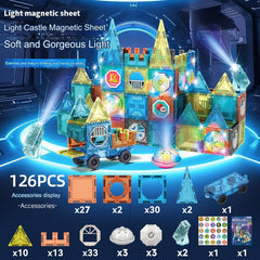 detailed view of magnetic blocks with lights