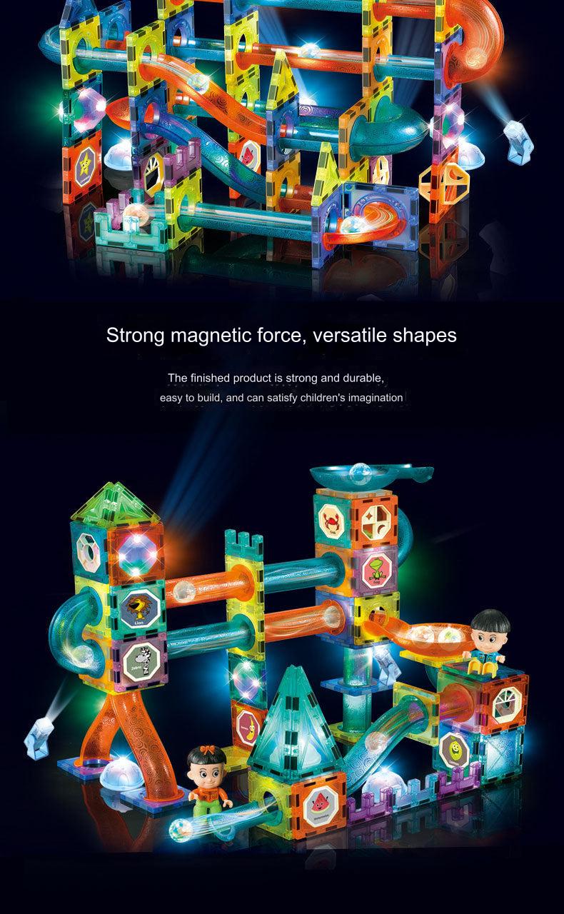 Close-up of Multi-coloured Magnetic Blocks