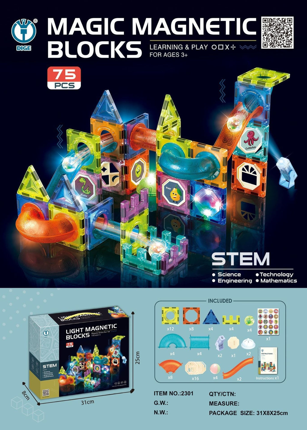 Child playing with Magnetic Building Blocks Toy Set