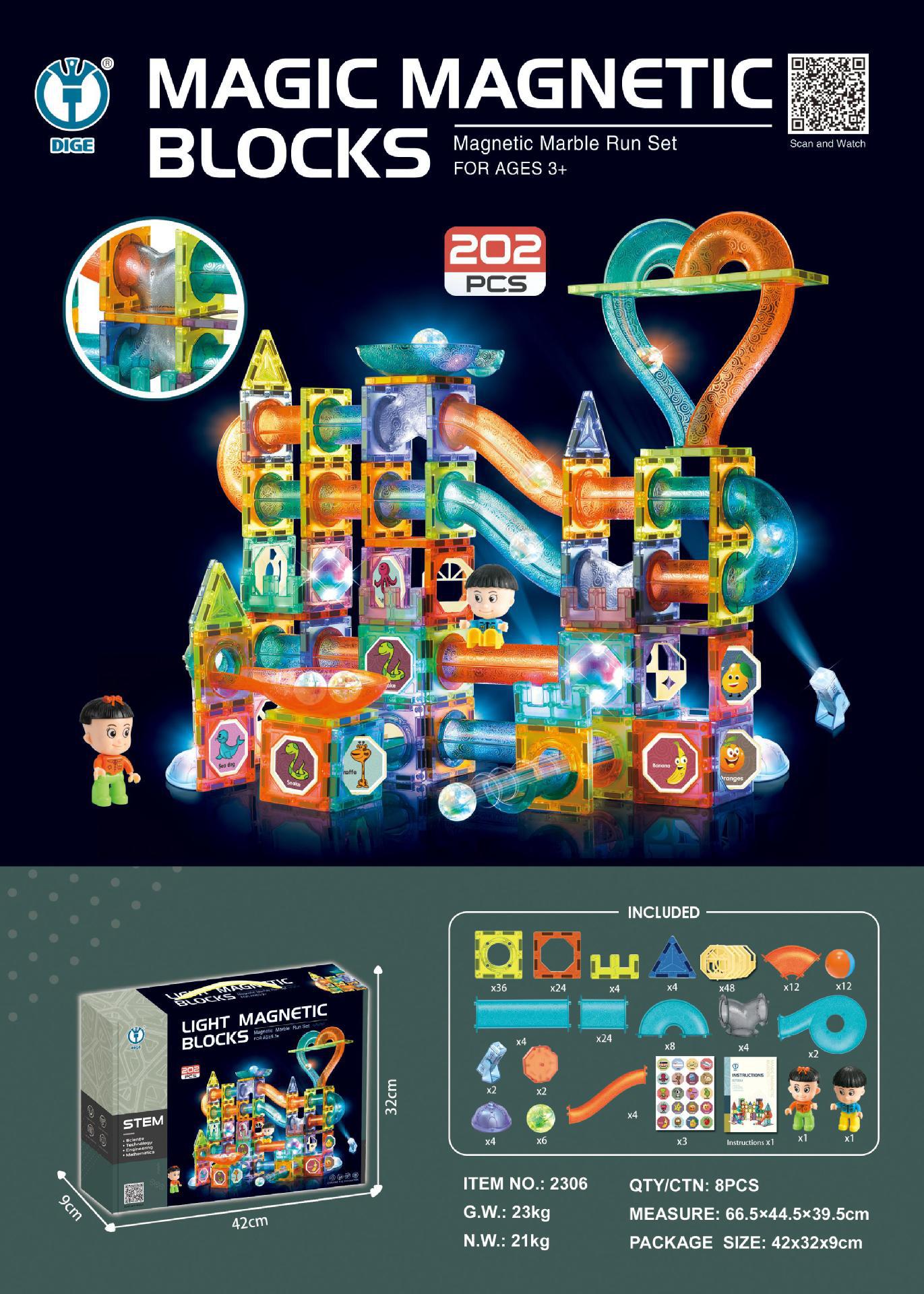 Various structures made from Magnetic Building Blocks