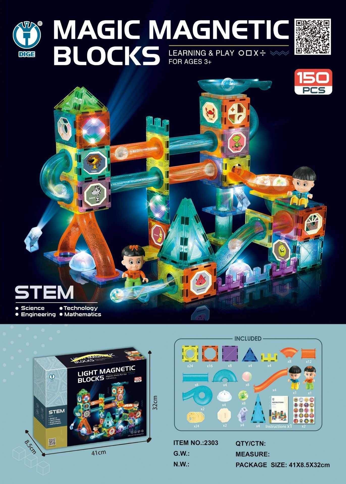 3D building with Magnetic Block Set