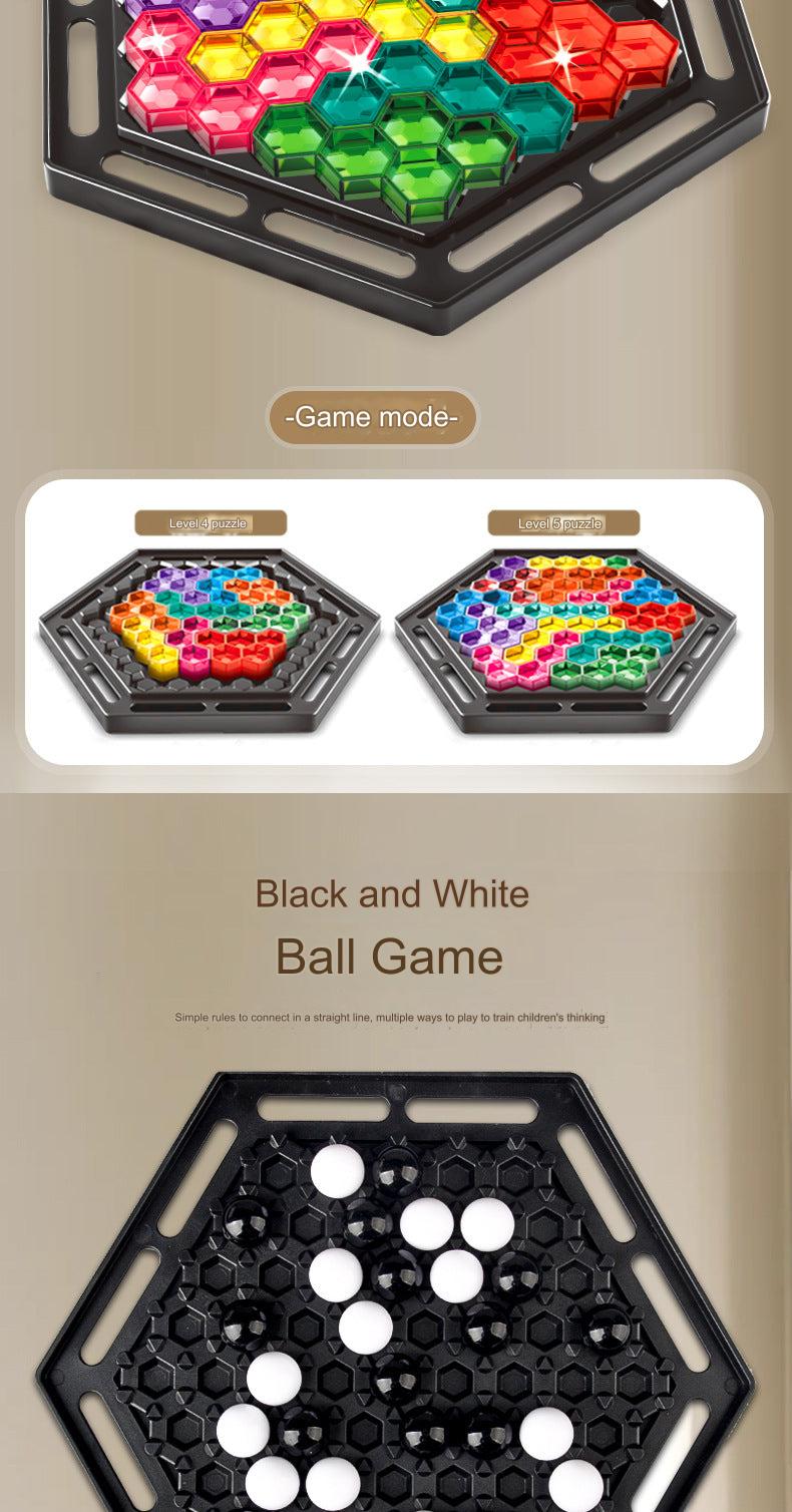 Hexagonal puzzle game layout