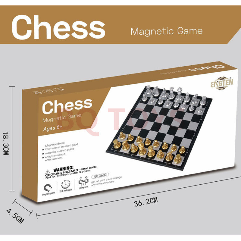 Flat view of compact chessboard