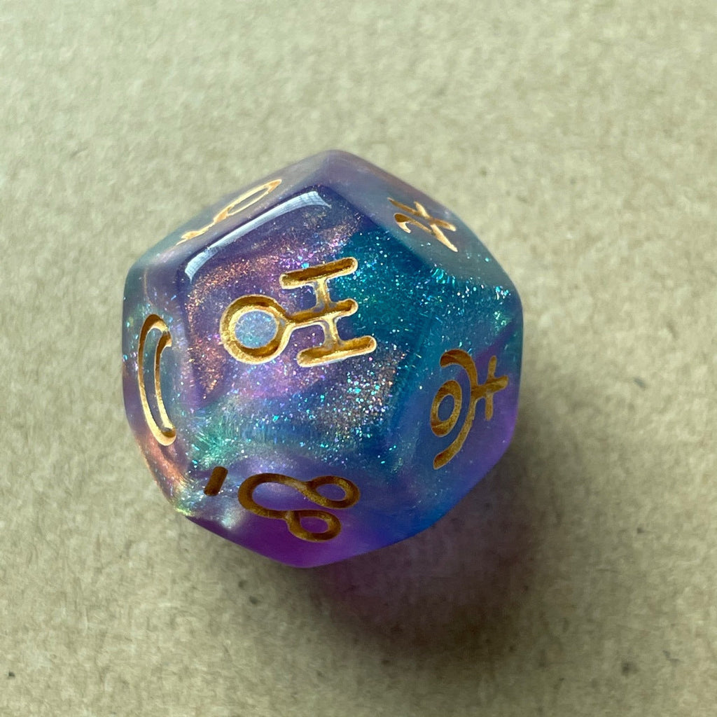 colour-changing effects on gaming dice