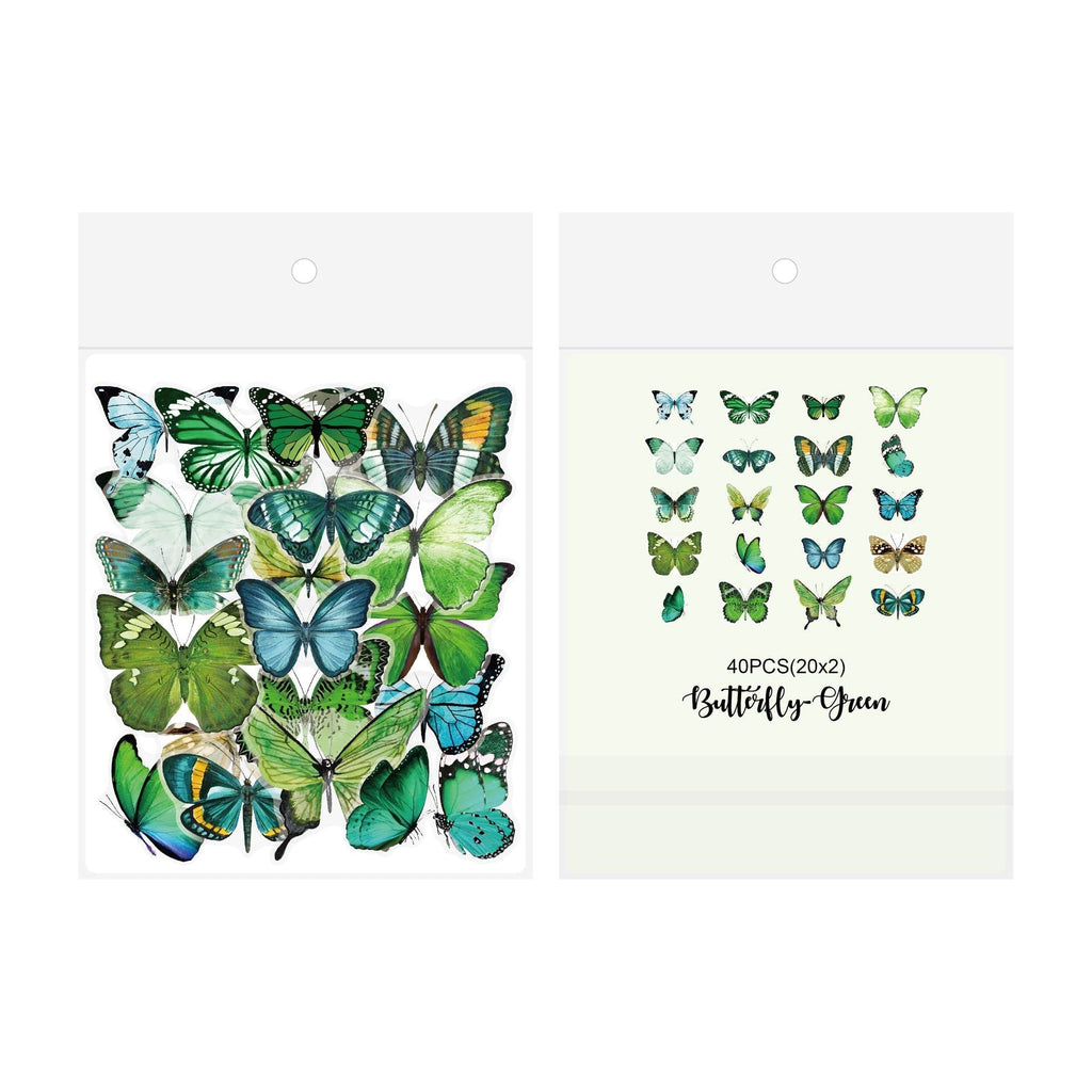 Vintage butterfly sticker set 10