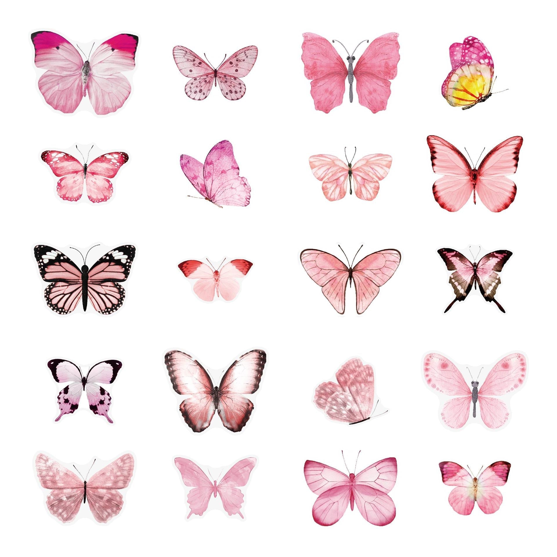 Vintage butterfly sticker set 1