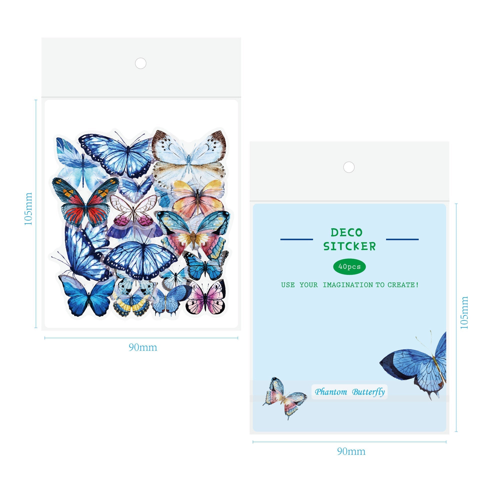 Vintage butterfly sticker set 2