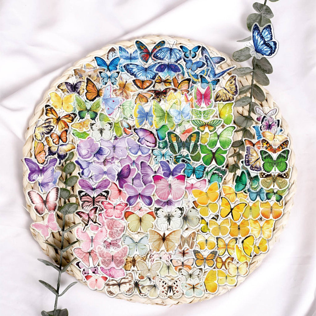 Vintage butterfly sticker set 3