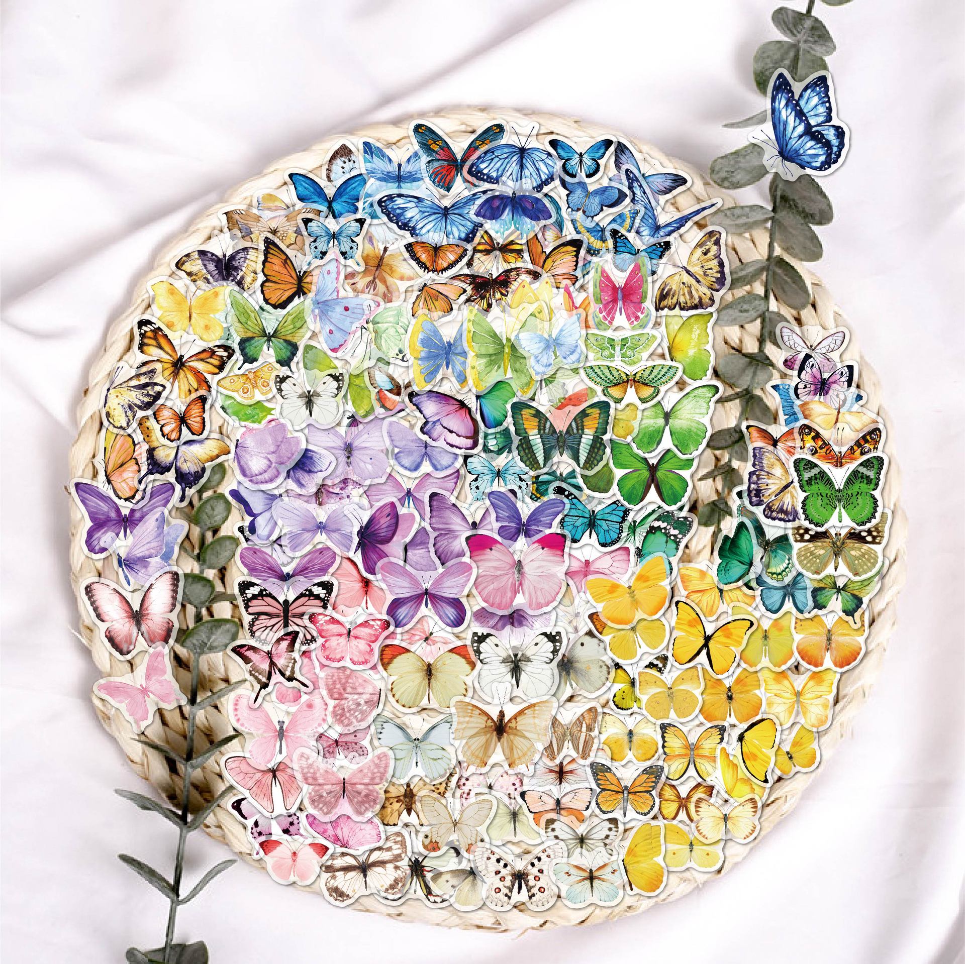 Vintage butterfly sticker set 3