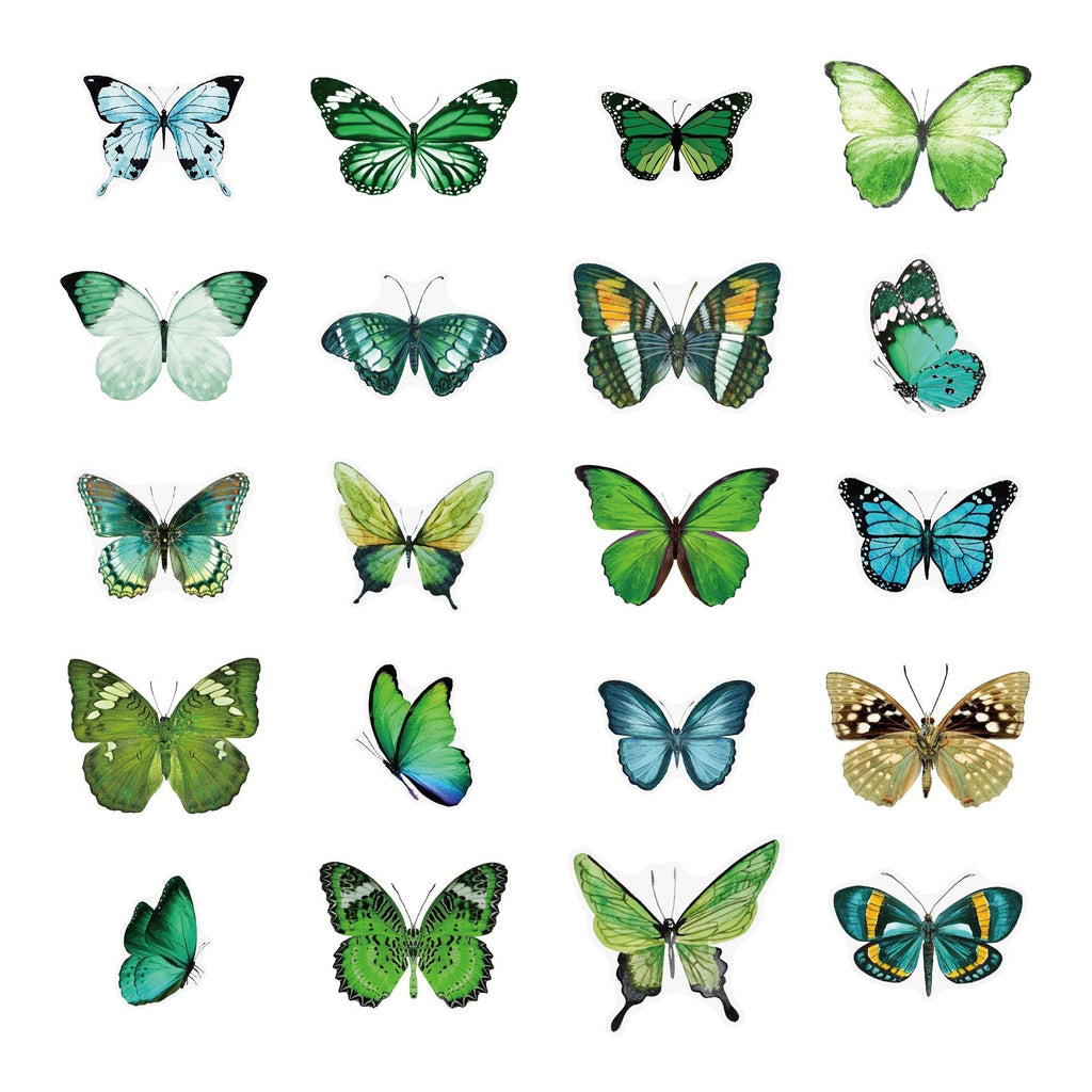 Vintage butterfly sticker set 4