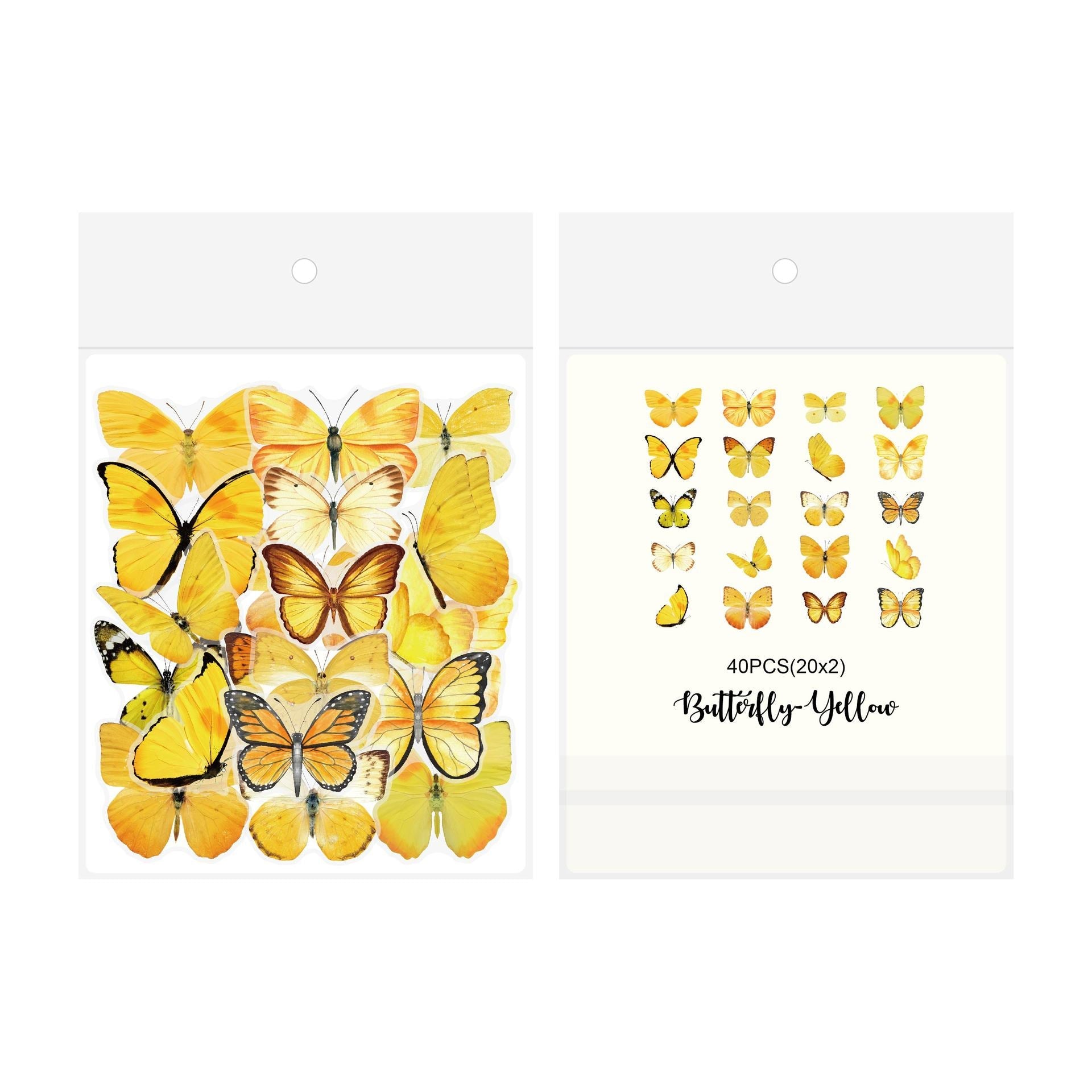 Vintage butterfly sticker set 4