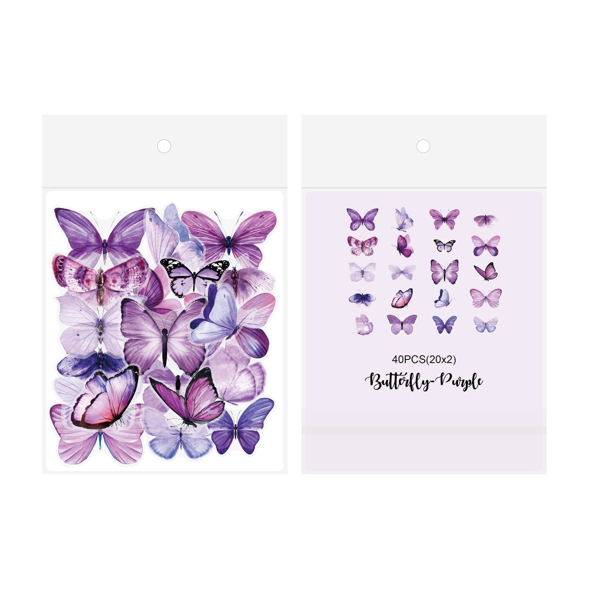 Vintage butterfly sticker set 6
